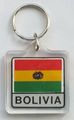 Bolivia Country Lucite Key Ring 