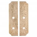 1 Pair Of Brass Chinese Antique Pure Copper Straight Door Handle Lock W Lock Pin