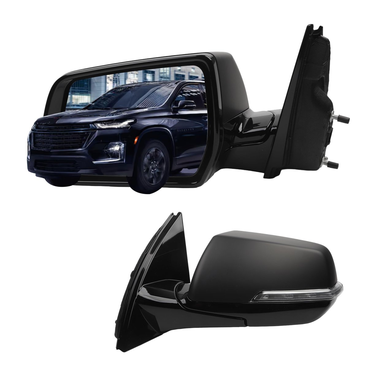 Dasbecan Side Rear View Mirror For 2018-2019 Chevy Chevrolet Traverse Power Heated Turn Signal Blind Spot Door Rearview Driver