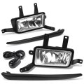 Pair Clear Lens Bumper Driving Fog Lights Wiring Kit Bezel Switch Compatible With Chevy Suburban Tahoe 15-20