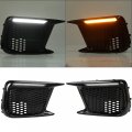 Ecotric Fog Lamp Light Bezel Trim Cover Compatible With 18-21 Subaru Wrx Sti Replacement For 57731va410 57731va400 W Led White