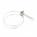 A13123100ux0594 Adjustable Silver Tone Metal Double Wire Hose Clamp Clip 66-76mm 