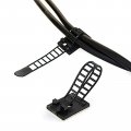 Copapa 20pcs Adhesive Backed Wire Clip Cable Clamp Adjustable Fixed Tie Mount Small Black 