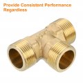 Uxcell Brass Tee Pipe Fitting 3 4 X Npt Way T-connector For Gas Transport Connect Pipelines 1pcs
