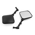 Uxcell 2pcs Black Square Shaped 10mm Thread Diameter Rearview Mirror For Motorcycle