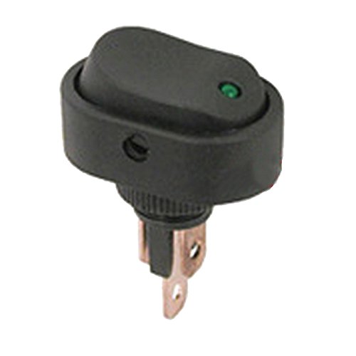 Esupport 12v 30a Car Auto Vehicle Green Led Light Push Button Rocker Toggle Switch On Off Spst 3 Pin Control Pack Of 5