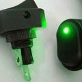 Esupport 12v 30a Car Auto Vehicle Green Led Light Push Button Rocker Toggle Switch On Off Spst 3 Pin Control Pack Of 5 