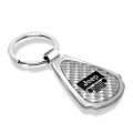 Jeep Grill Logo Silver Genuine Carbon Fiber Chrome Metal Teardrop Key Chain With Bottle Opener Official Licensed 2 13 In X 1 25