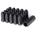 Circuit Performance 14x1 5 Black Closed End 6 Spline Security Acorn Lug Nuts Cone Seat Forged Steel 20 Pieces Tool 