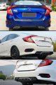Black Shark Fin Rear Bumper Diffuser W Decorative Exhaust Tip Compatible With 2016-2018 Honda Civic 4 Door Sedan