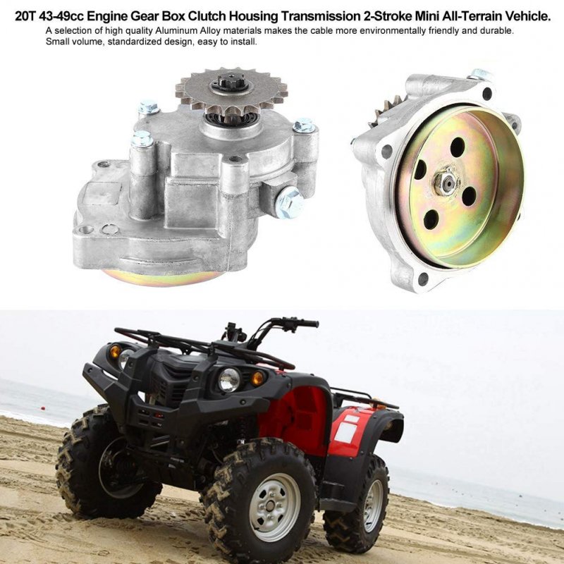 Gearbox Clutch Gear Reduction Transmission Box For 2-stroke Mini Atv 20t 43-49cc Engine