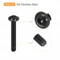 Uxcell Flanged Button Head Socket Cap Screws 15pcs M6x45mm 304 Stainless Steel Black Oxide Drive Fasteners Bolts Fully Thread