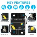 Nc 300 Amp Waterproof Circuit Breaker With Manual Reset 12v-48v Dc 30a-300a For Car Marine Trolling Motors Boat Atv Power