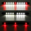 Partsam 2x 6 3 Oval Truck Trailer Led Tail Stop Brake Lights Taillights Running Red And White Backup Reverses 15 Light Bar 