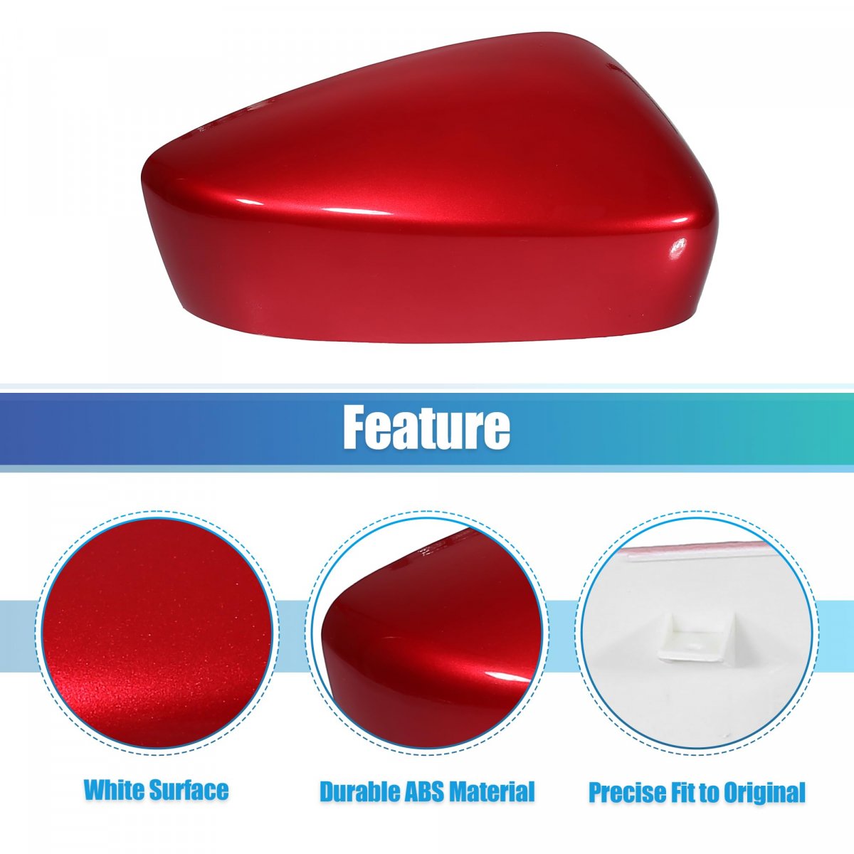 Front Right View Mirror Cover Trim Exterior Rear Shell Fit For Mazda 3 Axela M3 2017-2019 Abs Red 1 Pcs