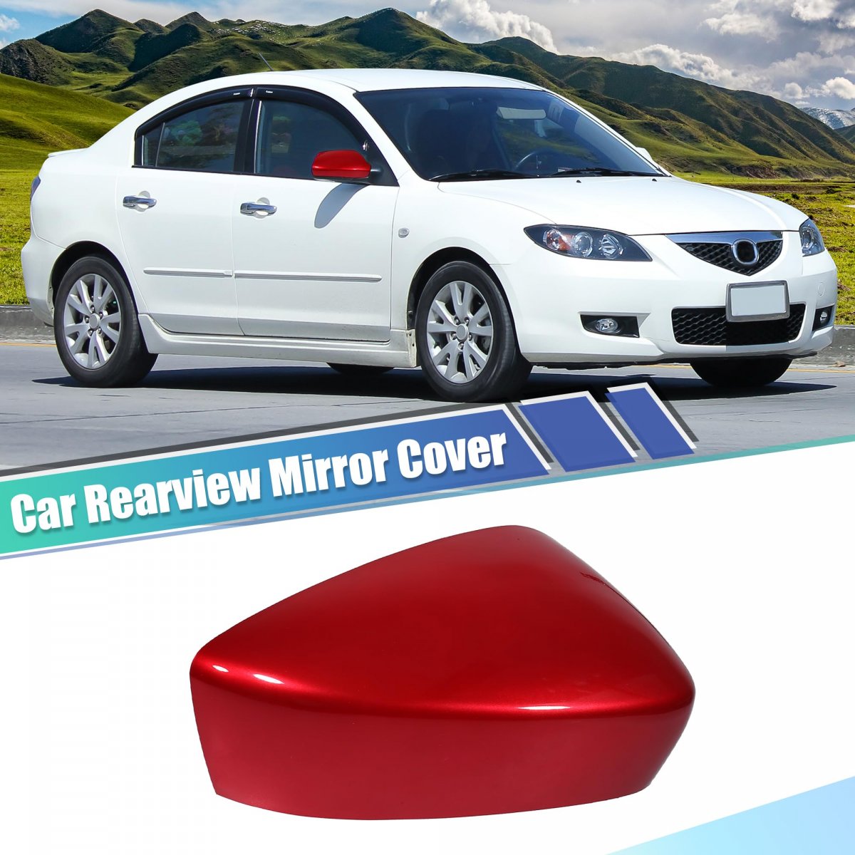 Front Right View Mirror Cover Trim Exterior Rear Shell Fit For Mazda 3 Axela M3 2017-2019 Abs Red 1 Pcs