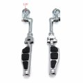 Smt-chrome Long Angled Adjustable Peg Mounting Kit Flat End Footpeg Compatible With V-star Roadstar Suzuki Boulevard 1-1 4 Inch