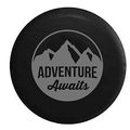 Stealth Adventure Awaits Mountain Scene Stamp Style Spare Tire Cover Vinyl Black 29 In 