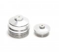 Billet Aluminum Oil Fuel Filter Caps W 1 8 Npt Test Port For 03-07 Ford 6 0 0l Powerstroke Diesel Trucks 
