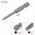 Uxcell 5 Pcs T9 Magnetic Torx Screwdriver Bits 1 4 Inch Hex Shank 2-inch Length S2 Power Tool