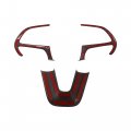 X Autohaux Abs Plastic Carbon Fiber Pattern Black Interior Steering Wheel Cover Trim Set For Dodge Challenger Charger 2015-2020