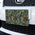 Floral Fruit Vines Black Pattern Novelty Metal Vanity Tag License Plate