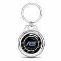 Ipick Image For Ford Focus Rs Real Black Carbon Fiber Chrome Roundel Metal Case Key Chain