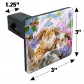 Rabbits Bunnies Hampster Backyard Flower Selfie Tow Trailer Hitch Cover Plug Insert
