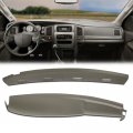 G-plus Dash Cover Cap Compatible With 2002-2005 Dodge Ram 1500 2500 3500 Instrument Panel 2 Pcs Grey