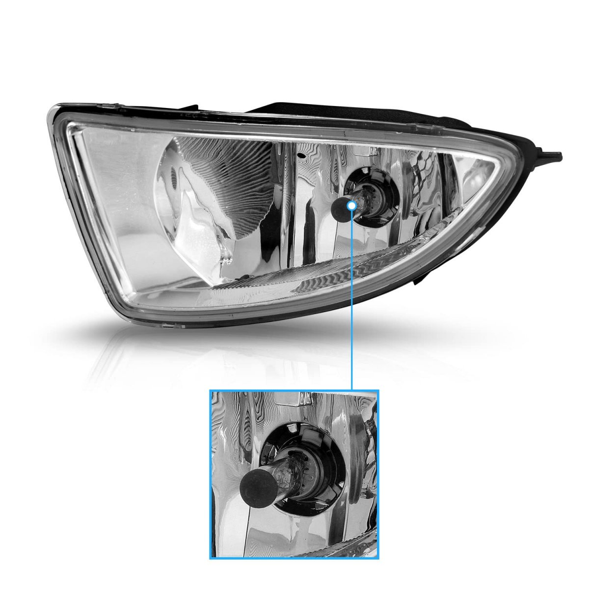 Amerilite For 2004-2005 Honda Civic 2dr 4-door Clear Halogen Replacement Bumper Fog Light Assembly Pair Passenger And Driver