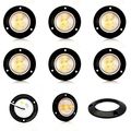 6 Pack Of Long Haul Clear Amber 2 Round Surface Mount Clearance Marker Led W Black Bezel 