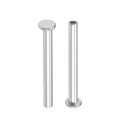 100 Pcs 2mm X 18mm Aluminum Flat Head Semi-tubular Rivets Silver Tone 