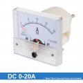Uxcell Analog Current Panel Meter With Pulse Dc 0-20a 85c1 64x60x56mm For Circuit Testing Gauge
