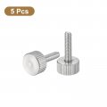 Uxcell M4x16mm Knurled Thumb Screws 5pcs 304 Stainless Steel Flat Head Fully Threaded Bolts Grip Knobs Fasteners
