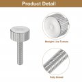Uxcell M4x16mm Knurled Thumb Screws 5pcs 304 Stainless Steel Flat Head Fully Threaded Bolts Grip Knobs Fasteners
