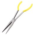 11 In Long Reach Needle Nose Pliers Milled Jaws For Maximum Grip Dropged Heat Treated Alloy Steel With Vinyl Grips For 