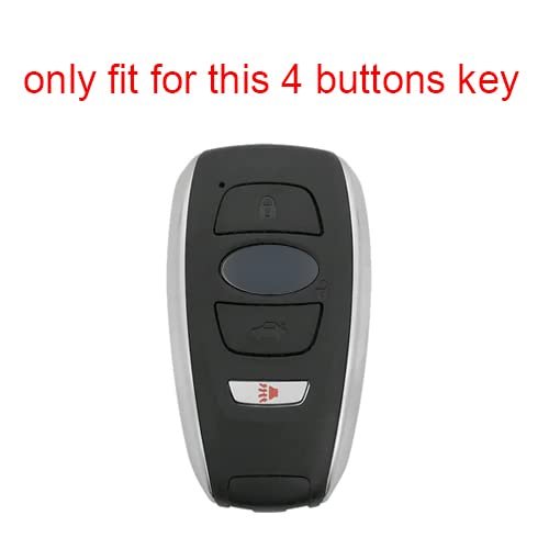 Kcpros 2pcs Rubber Silicone 4 Buttons Smart Key Fob Cover Case Skin Protector Keyless With Keychain For Subaru Ascent Brz