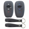 Kcpros 2pcs Rubber Silicone 4 Buttons Smart Key Fob Cover Case Skin Protector Keyless With Keychain For Subaru Ascent Brz