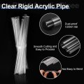 5pcs Clear Rigid Acrylic Pipe 6mm 0 24 Id X Mm 0 39 Od 12 Round Polycarbonate Tube Plastic Tubing With Rubber Caps For Plumbing