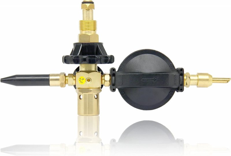 Helium Tank Regulator 0 To 3000 Psi With Cga 580 Inlet Fitting Dual Latex And Foil Balloon Inflator Auto Shut Off Valve Rxnhedx