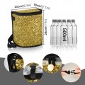 Golden Shiny Gold Glittering Background Yellow Holiday Tinsel Spill-proof Car Trash Can With Big Lid Leakproof Hanging Garbage
