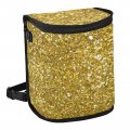 Golden Shiny Gold Glittering Background Yellow Holiday Tinsel Spill-proof Car Trash Can With Big Lid Leakproof Hanging Garbage