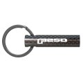 Ford F250 Real Carbon Fiber Tube Style Keychain Black Leather Strap With Full Color Logo 2 13 In X 0 5 Model E3