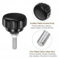 Uxcell 4 Set M5 X 20mm Male Thread Knurled Knobs Thumb Screws With Nuts Washers Clamping Knob Grip 25mm Plastic Head Hand