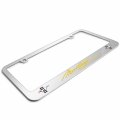 Ipick Image Made For Ford Mustang Script In Yellow Dual Logo Logos 3d Embossed Letters On Mirror Chrome Metal License Plate