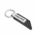 Ipick Image Carbon Fiber Texture Strap Silver Metal Bar Uv Printed Logo Key Chain Official Licensed For Acura