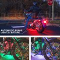 Ledglow 8pc Bluetooth Advanced Million Color Led Motorcycle Accent Underlow Lighting Kit Smartphone App Dual Zone Brake Lights