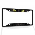 Fastasticdeals Metal Insert License Plate Frame Black Cat With Yellow Eyes Lover Weatherproof Car Accessories 4 Holes Solid 