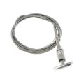 Multi Purpose Control Cable Metal Silver With Plastic Knob Push Pull Mounting Type Alx-pau-mm-55203-cl360a50 