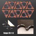 10pcs Triangle Cutter Heads Carbide Turning Inserts For Mini Pneumatic Chamfering Machine Tool Replacement Lathe Blades